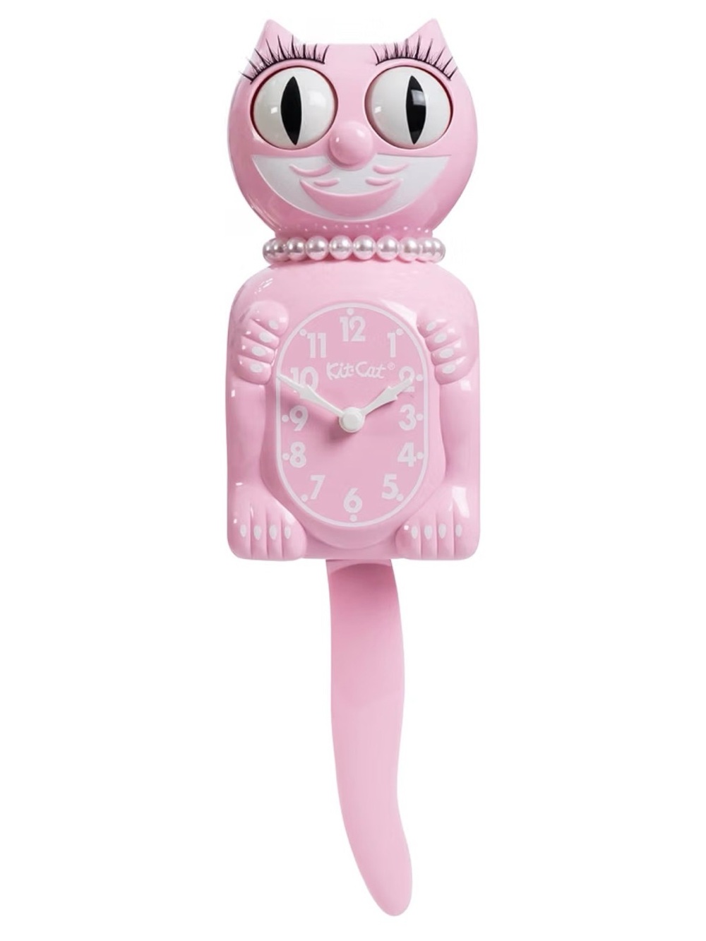 Pink Retro Kit Kat Cat Wall Clock with Moving Tail - NWT